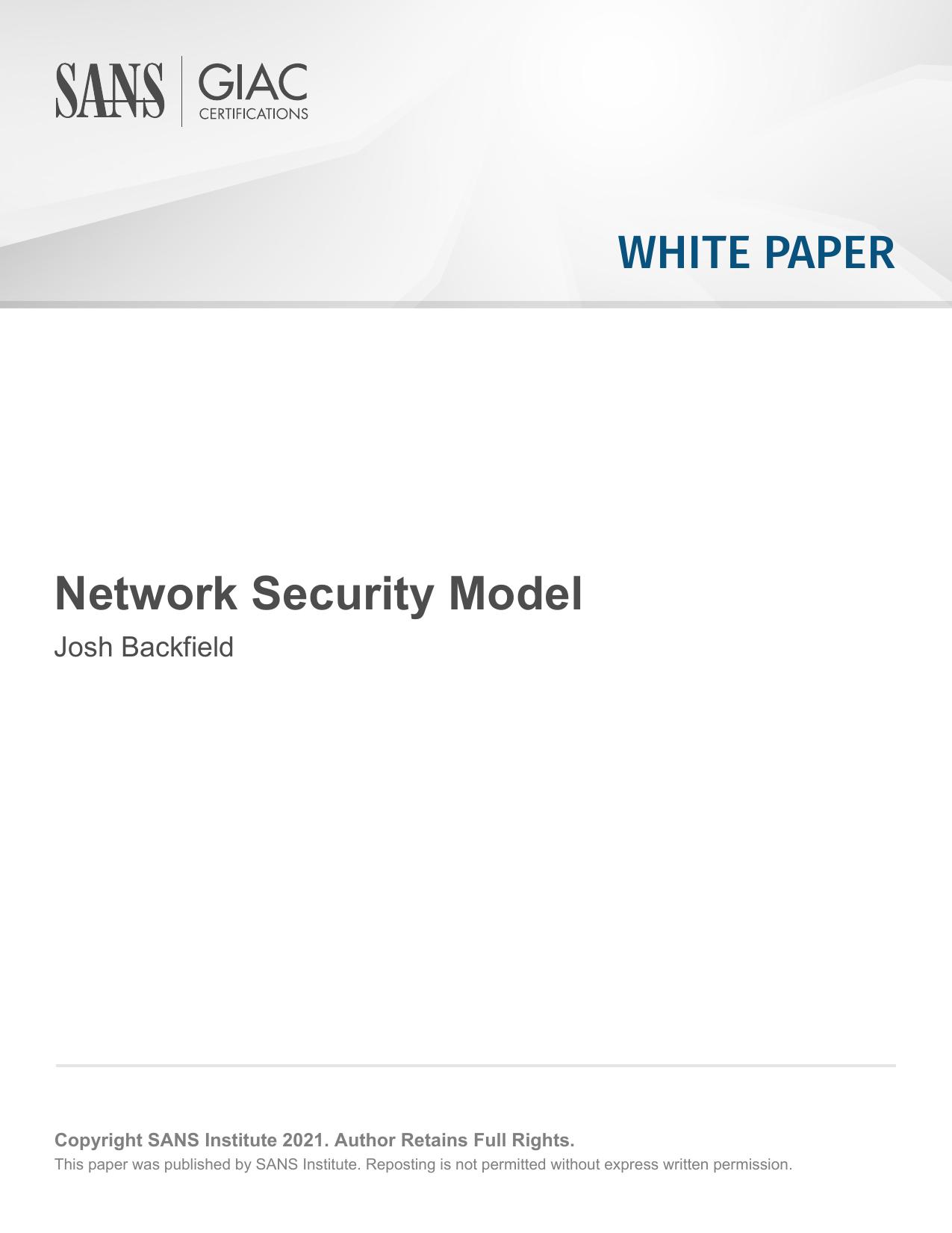 Network Security Model